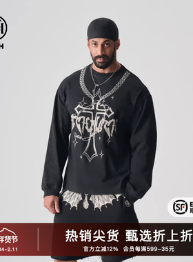 TCH潮牌2025秋季新款百搭烫钻宽松长袖T恤经典系列T72A086008