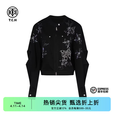 烫钻时尚休闲短款显瘦外套