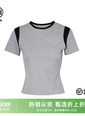 TCH时尚小众设计感修身显瘦短袖T恤2025夏季新款收腰T72B10E6015
