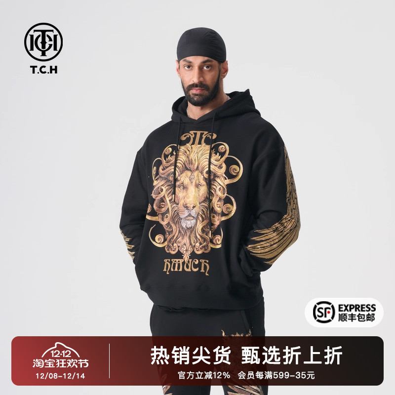 烫钻宽松时尚经典连帽卫衣