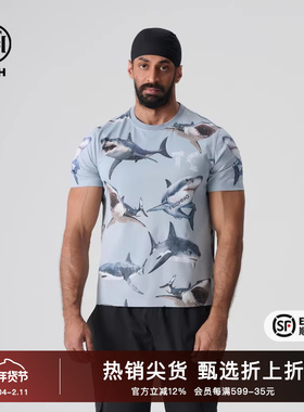 TCH潮牌2025夏季新款烫钻百搭鲨鱼短袖T恤男女同款T72B106005