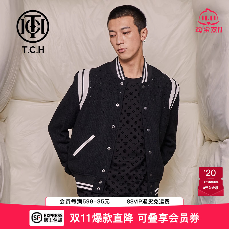 烫钻时尚美式棒球服外套夹克