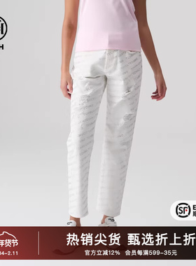 TCH潮牌2025秋季新款新烫钻满印时尚白色牛仔裤长裤T72A208028