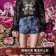 设计感时尚 TCH烫钻小怪兽涂鸦牛仔短裤 女2025春秋新款 T66A218102