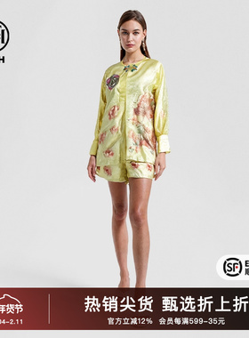 TCH2025时尚新中式字母烫钻上衣外套T72B08E9009