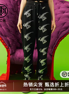 TCH烫钻龙骨架小众束脚休闲长裤2025秋冬新款个性别致T66C206109