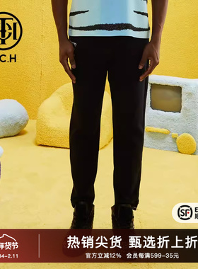 TCH烫钻logo字母小众舒适休闲裤2025春秋新款修身显瘦T69A208021