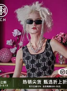TCH潮牌轻奢满印字母logo吊带背心2025春夏新款T66B036101