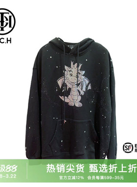 TCH烫钻时尚休闲个性连帽卫衣2025秋冬新款保暖设计感T69D126049