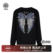 TCH烫钻休闲宽松舒适长袖 T恤2025秋冬新款 小众设计感T75C08E5035