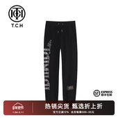商场同款 TCH潮牌大C长裤 蝴蝶烫钻黑色休闲裤 T66B206105