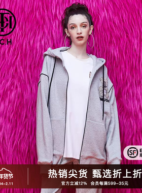 TCH轻奢潮牌卫衣外套小熊镶钻新款春季女开衫T69A176002