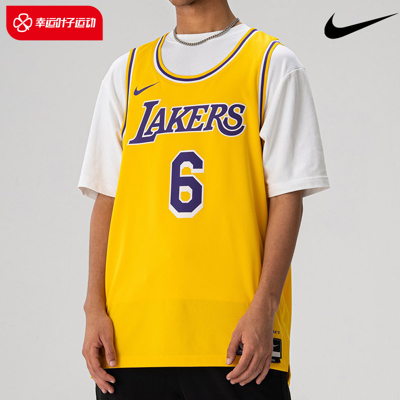 Nike耐克湖人队詹姆斯Dri-FIT SW男装球衣速干6号运动服DN2009