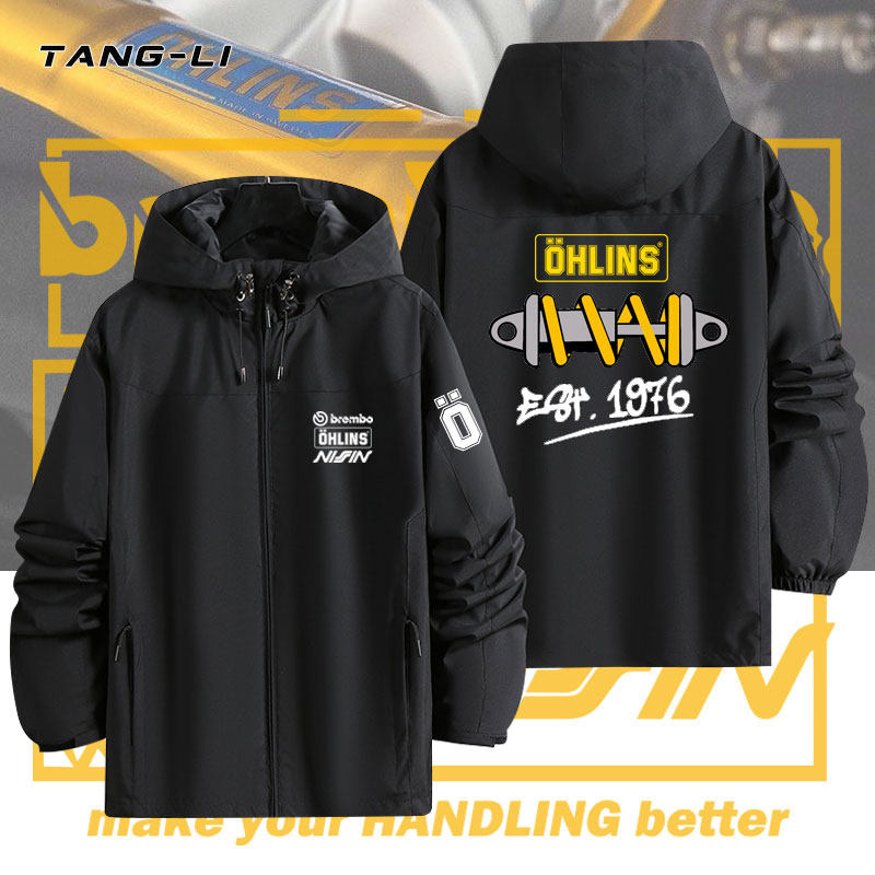 OHLINS摩托车减震器logo冲锋衣