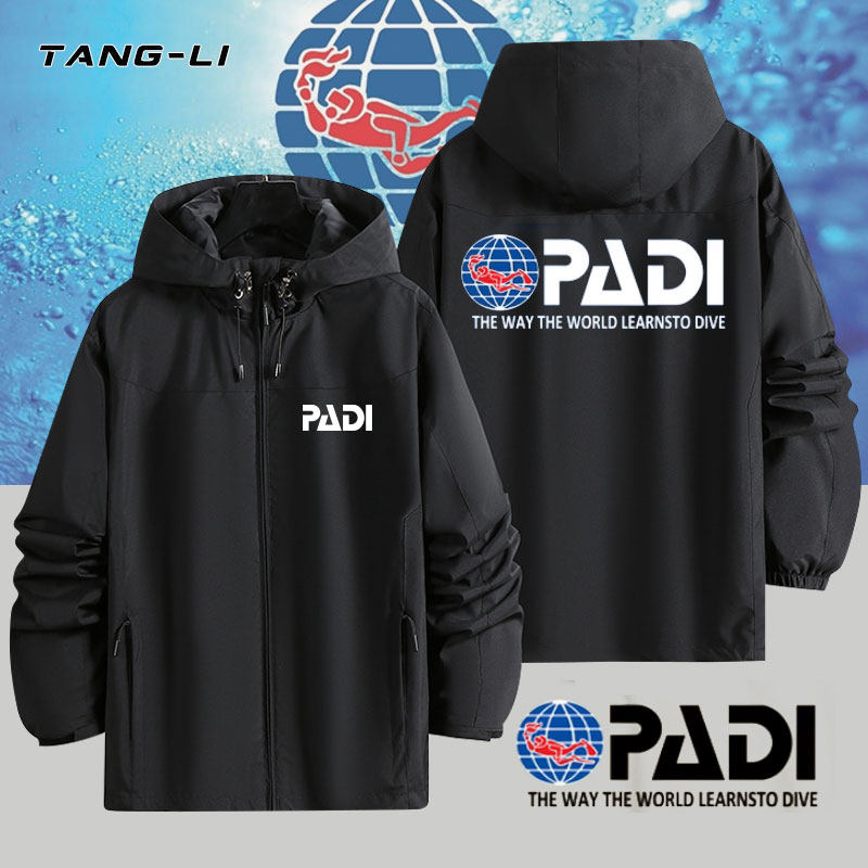 PADI潜水教练世界潜联爱好者周边冲锋衣夹克春秋季薄款内胆套装男
