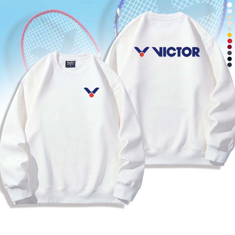 胜利羽毛球威克多victor周边圆领卫衣男女春秋休闲百搭长袖上衣服