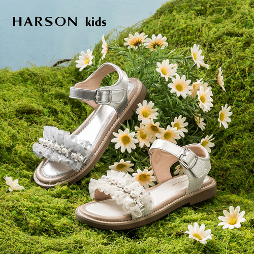 HARSON女童公主珍珠软底凉鞋