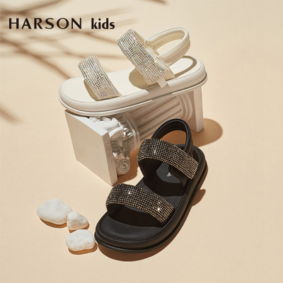 HARSONkids水钻厚底女凉鞋