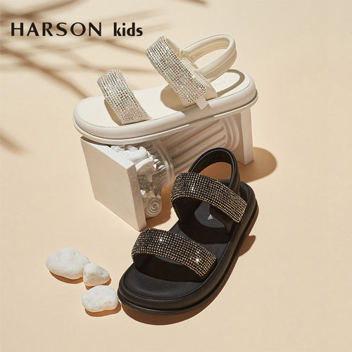 HARSONkids水钻厚底女凉鞋