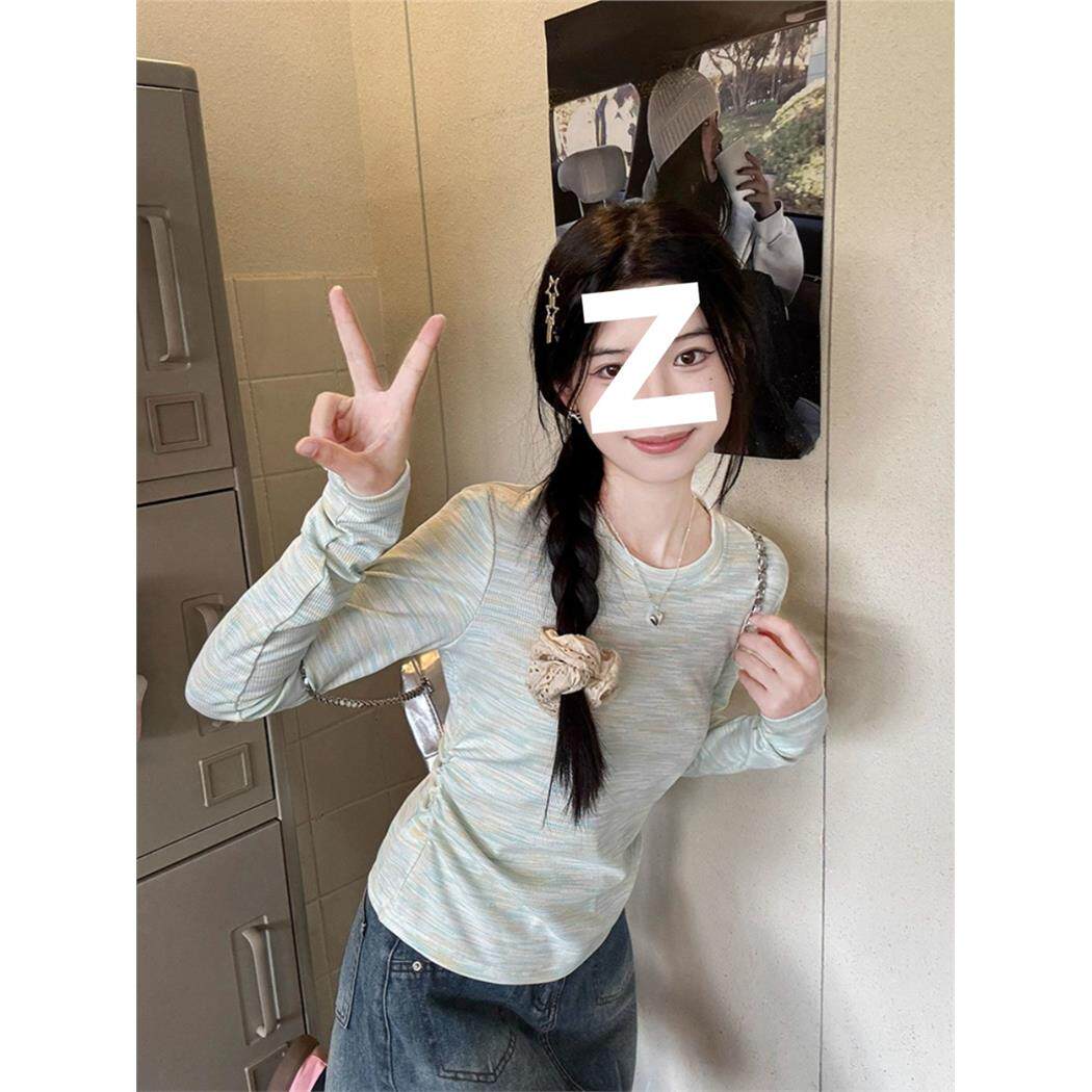 2026早秋韩系扎染条纹长