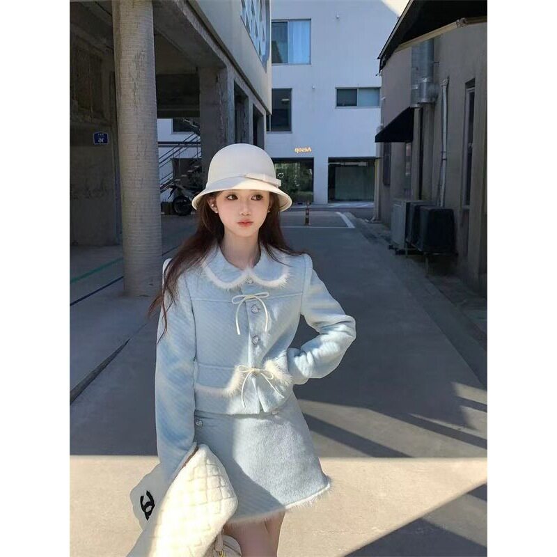 冬季新款甜美减龄娃娃领