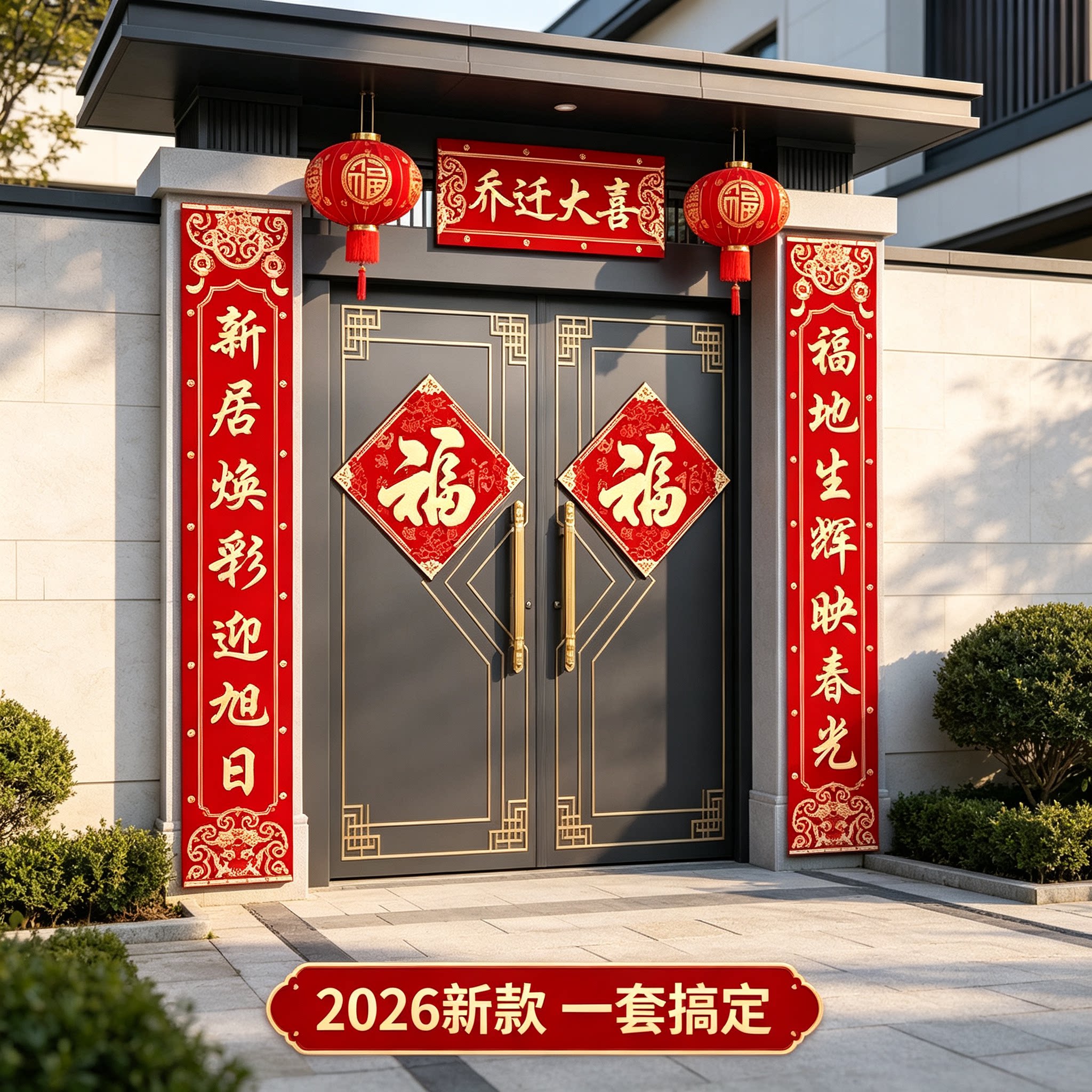 乔迁门联别墅大门2026新款一套搞定新房搬家仪式装饰布置用品