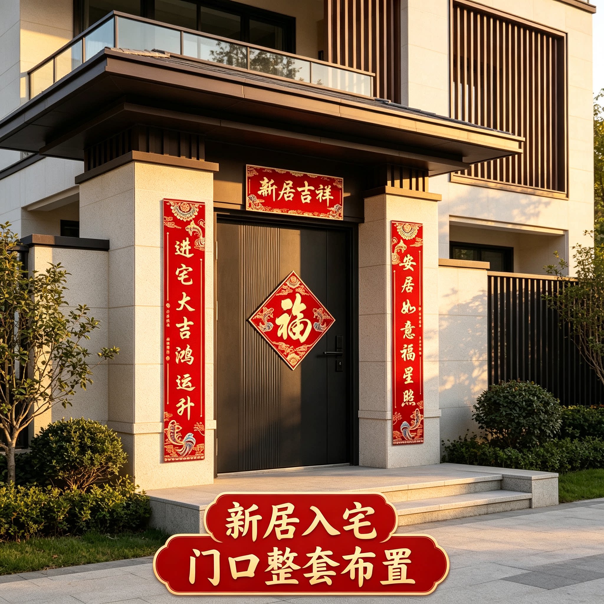 入伙对联农村自建房门口3米一整套新居入宅搬家仪式布置装饰用品