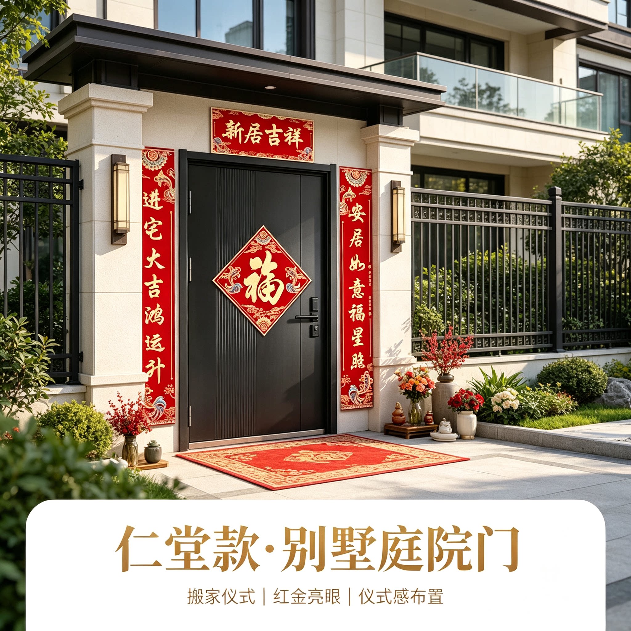 新房子乔迁之喜农村自建房别墅大门对联1.6米全套搬家仪式用品