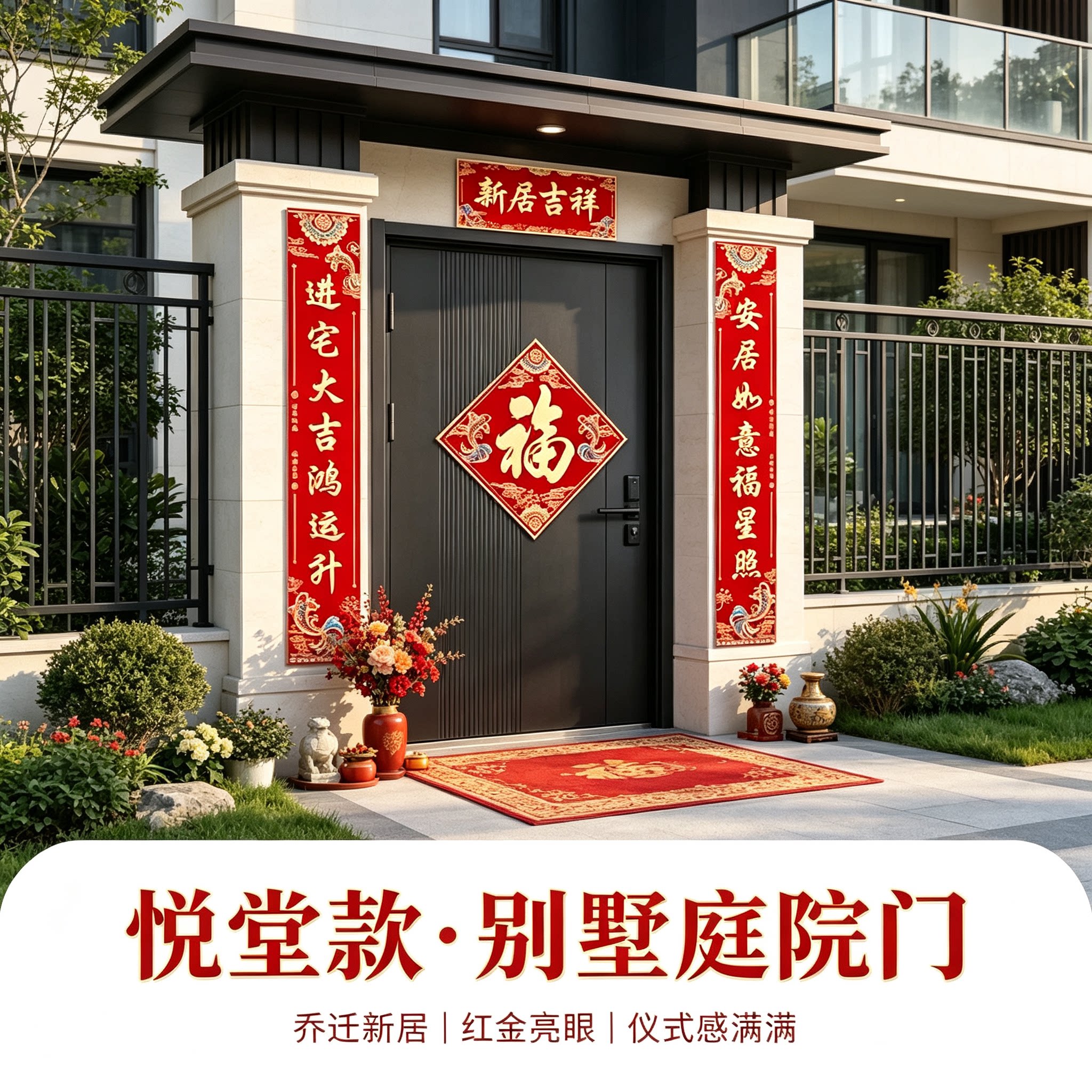 对联乔迁新居农村自建房大尺寸一套搞定新房搬家入宅装饰布置用品