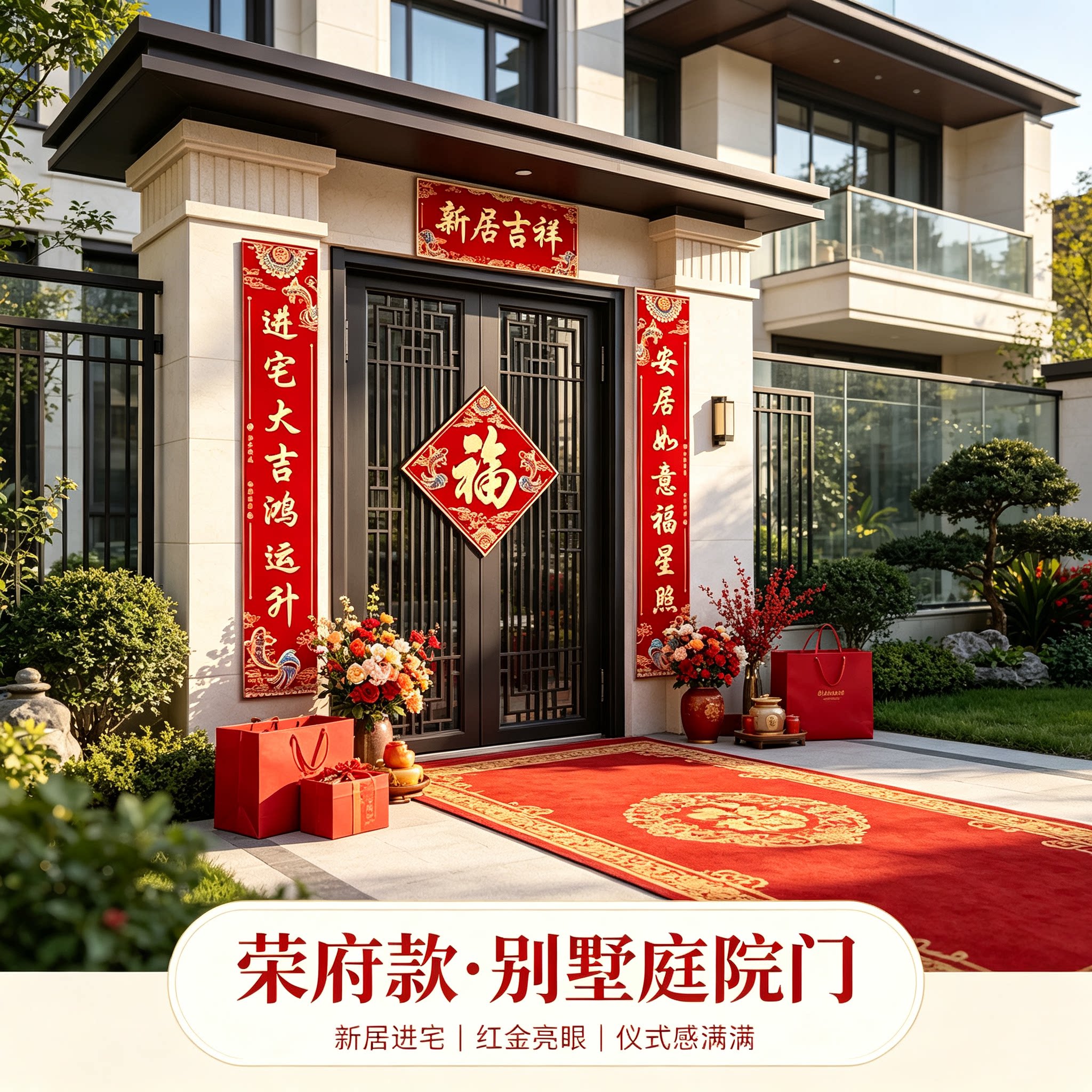 新居吉祥农村自建房门口对联1.6米实用型进宅仪式装饰布置用品