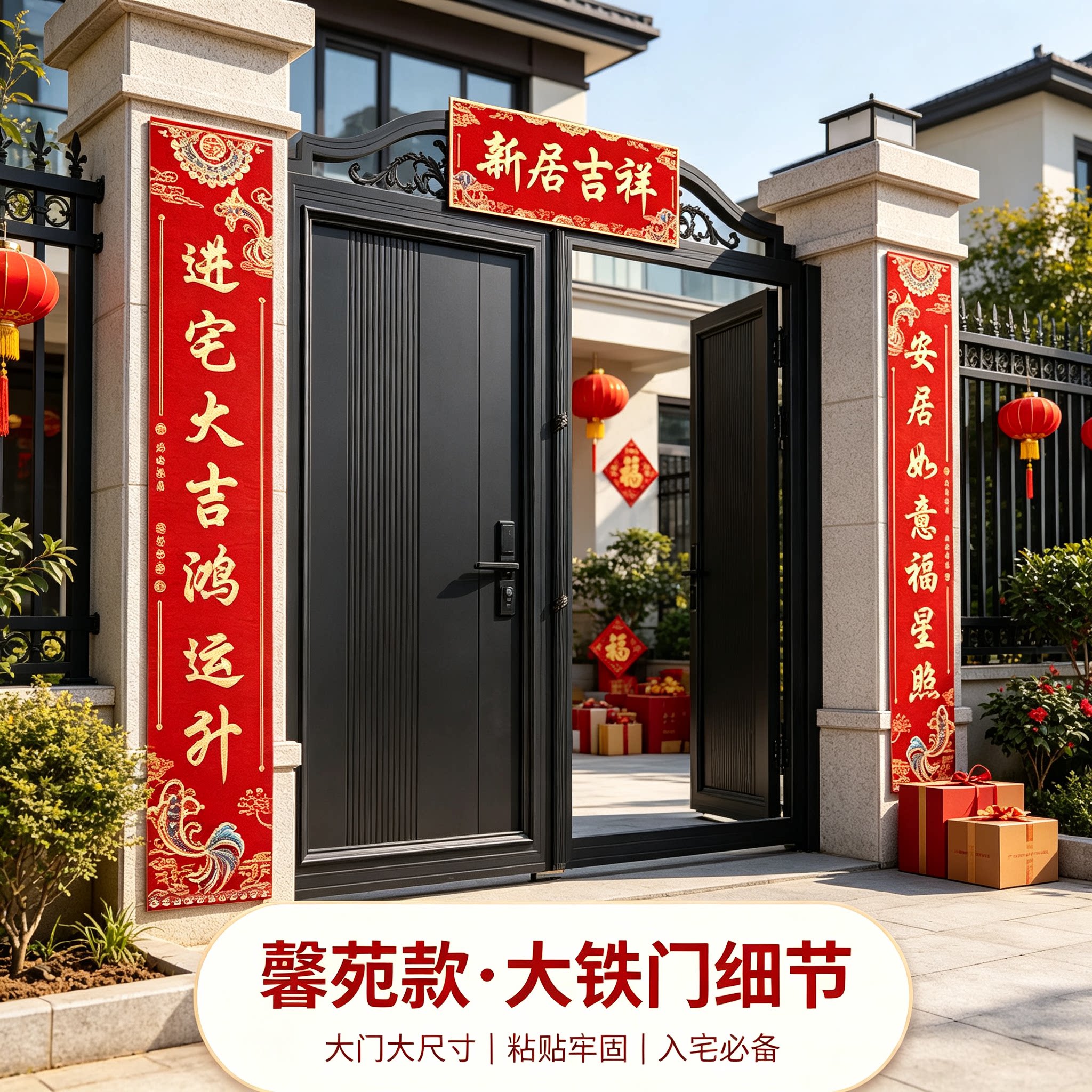 乔迁布置对联农村自建房入户门大尺寸专用迁新居搬家仪式装饰用品
