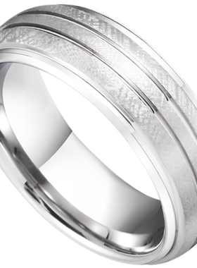 赤月男士钨合金欧美戒指免费刻字