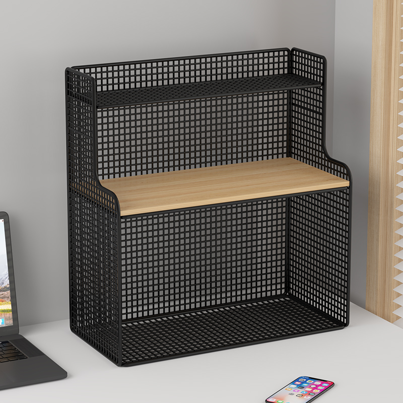 办公桌面文件置物架金属文件架工位神器书桌办公室用品a4资料架档