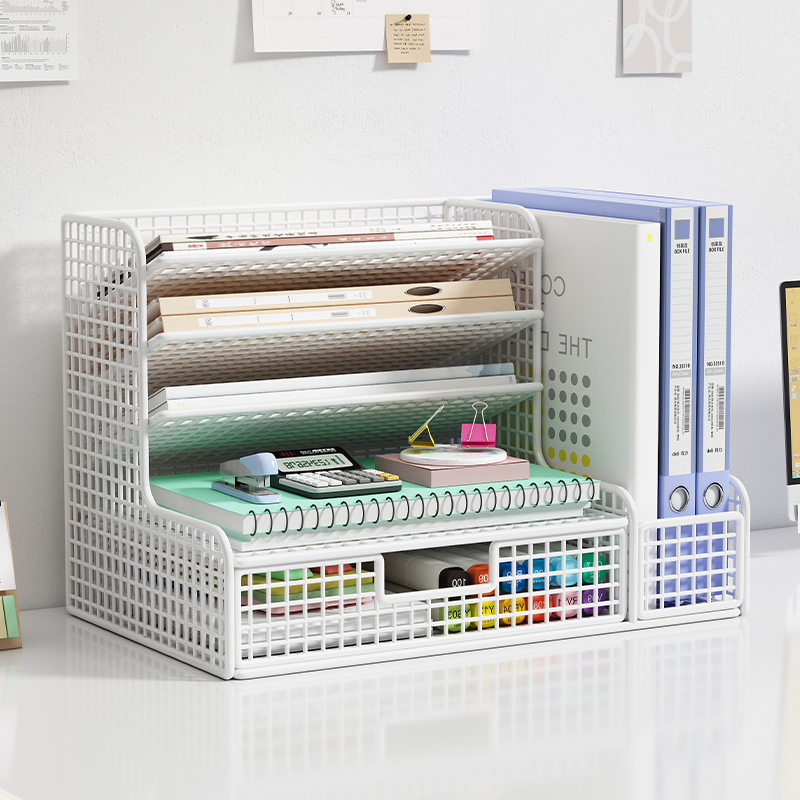 办公桌置物架文件架收纳架文件夹收纳盒文件框办公用品桌面置物架