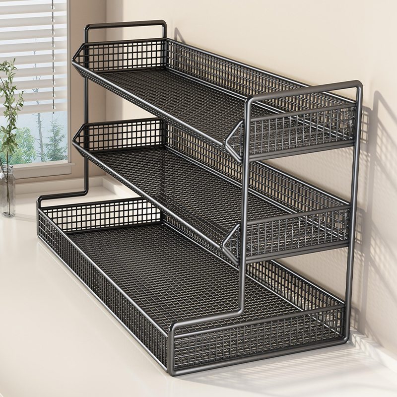 零食桌面置物架客厅餐桌台面收纳分层架餐柜桌上整理盒水杯子架