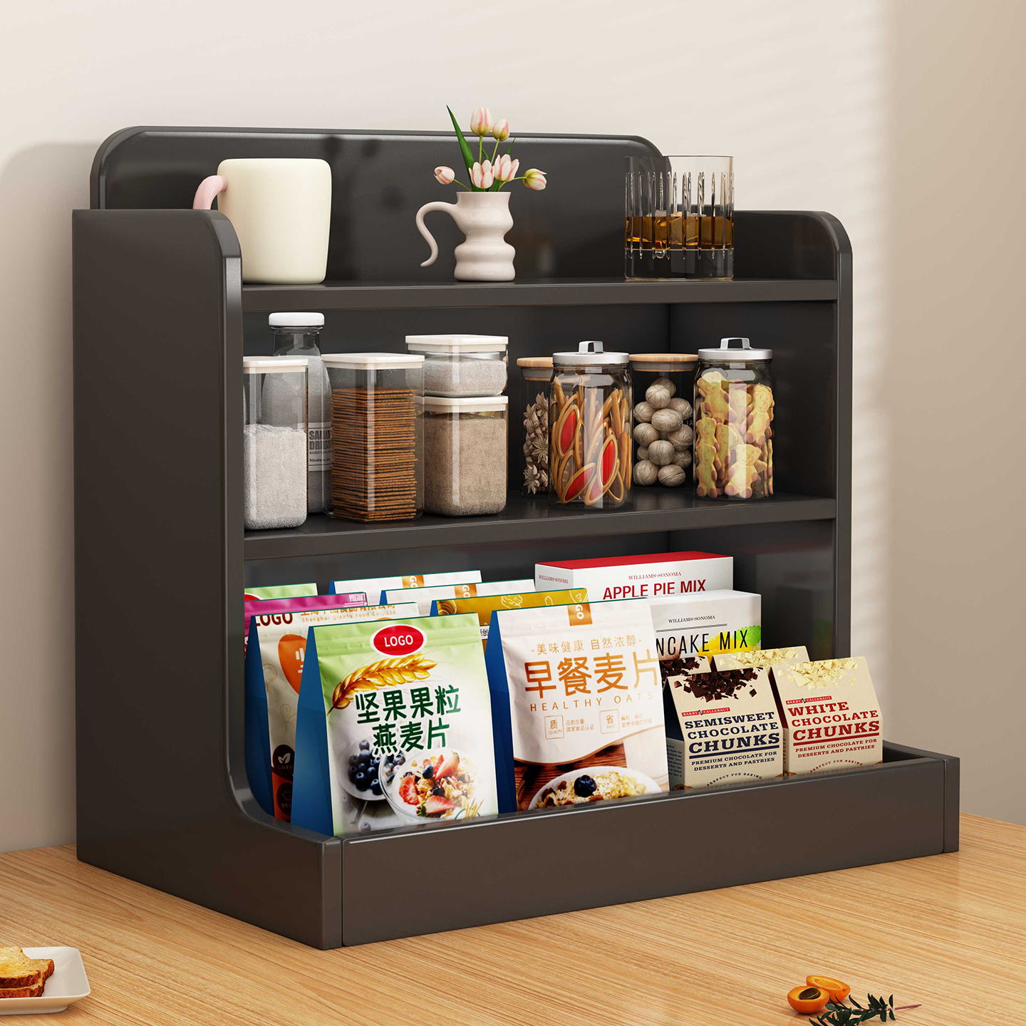 餐桌置物架多层桌面零食架水杯收纳层架厨房台面整理架玄关台摆放