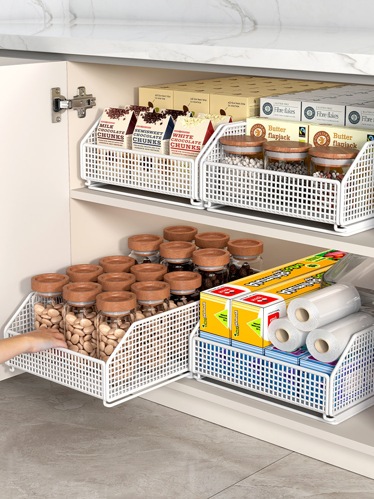 厨房抽拉式置物架橱柜内抽屉储物整理多功能收纳盒收纳筐水槽拉篮,厨房/烹饪用具,厨房置物架/置物柜/角架,淘宝优惠券,粉丝福利购,淘宝优惠卷