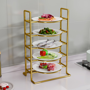 配盘子置物架厨房专用备盘子子收纳层架多功能灶台剩盘子架多层支