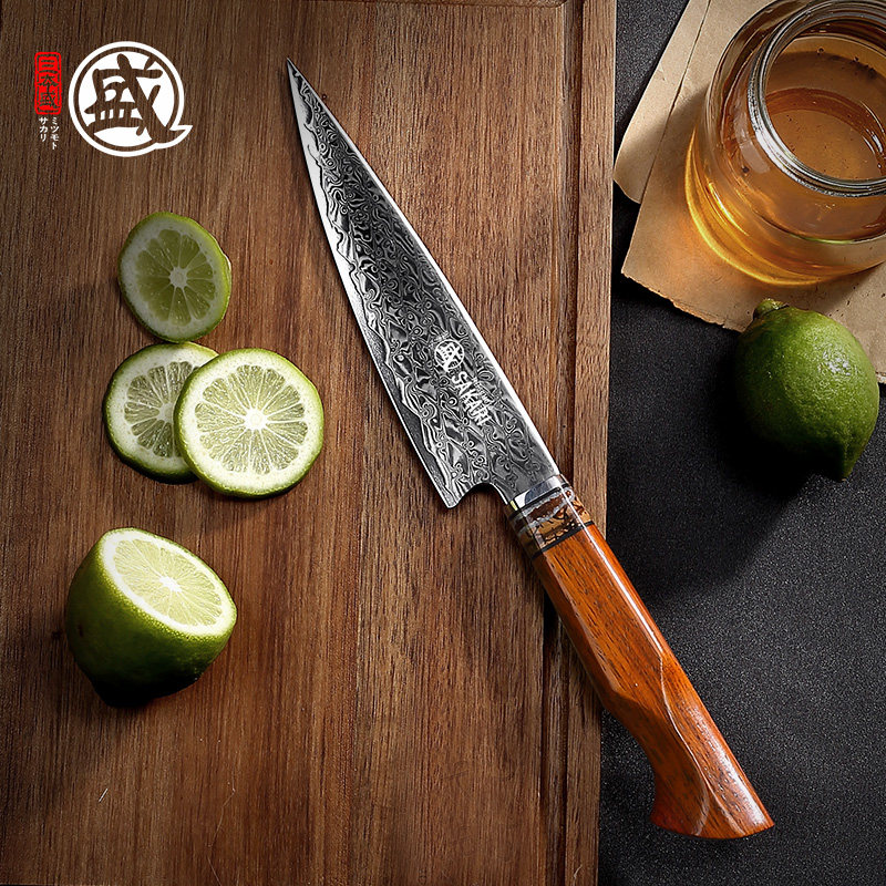 三本盛日本进口大马士革粉末钢多功能高硬度西厨刀高档水果刀家用