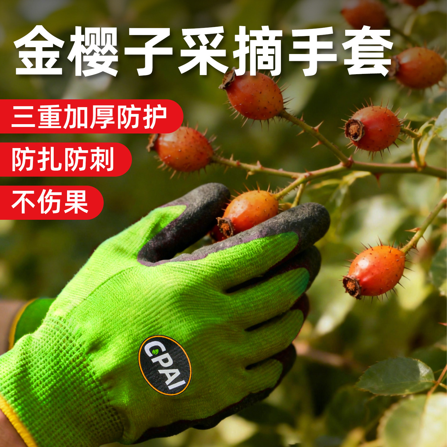 摘金樱子手套透气新款加厚耐用防滑割神器园艺捡板栗子仙人掌专用