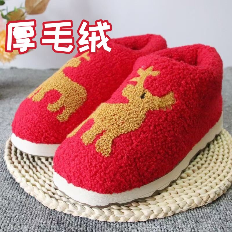 泰迪绒毛绒中邦棉鞋冬季保暖