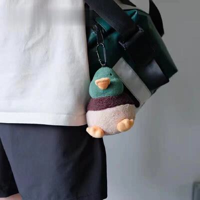 绿头鸭零钱包挂件可爱卡通小鸭鸭毛绒玩具创意耳机包玩偶书包挂饰