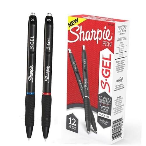 Sharpie S-Gel, Gel Pens, Medium Point (0.5mm), Black Ink Gel