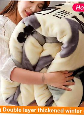 winter double layer thick blanket Cobertor quilt cover warm1