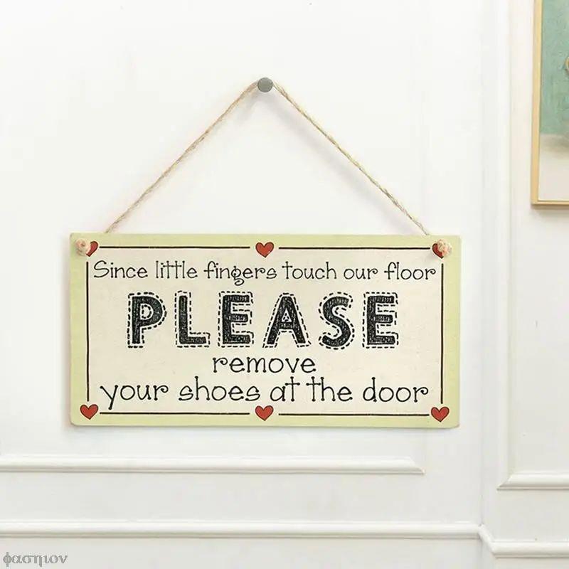 Simple Front Door Welcome Sign Home Decor Please Remove Your