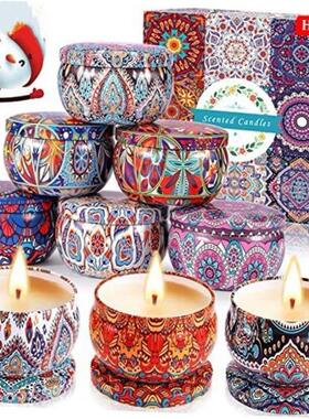9-piece set Scented candles Soybean wax plant essential oil1