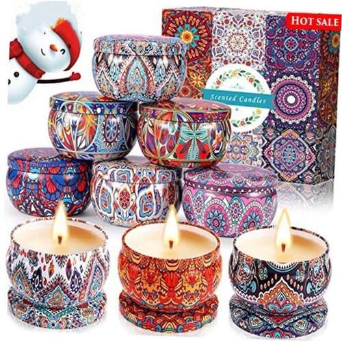 9-piece set Scented candles Soybean wax plant essential oil1