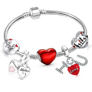 Trendy Romantic  Silver Color Charm Bracelet With