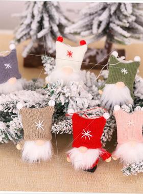 Christmas decorations woollen knitted fabric faceless doll