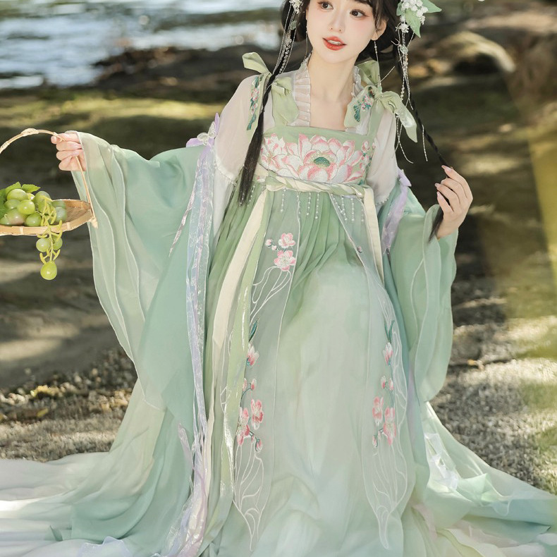 柒月集原创汉服女【清菏】齐胸襦裙日常款中国风新款汉元素春夏,女装/女士精品,汉服套装,淘宝优惠券,粉丝福利购,淘宝优惠卷